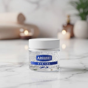 Best hydrating eye gel for tired eyes and smooth skin contour Argussy skincare.