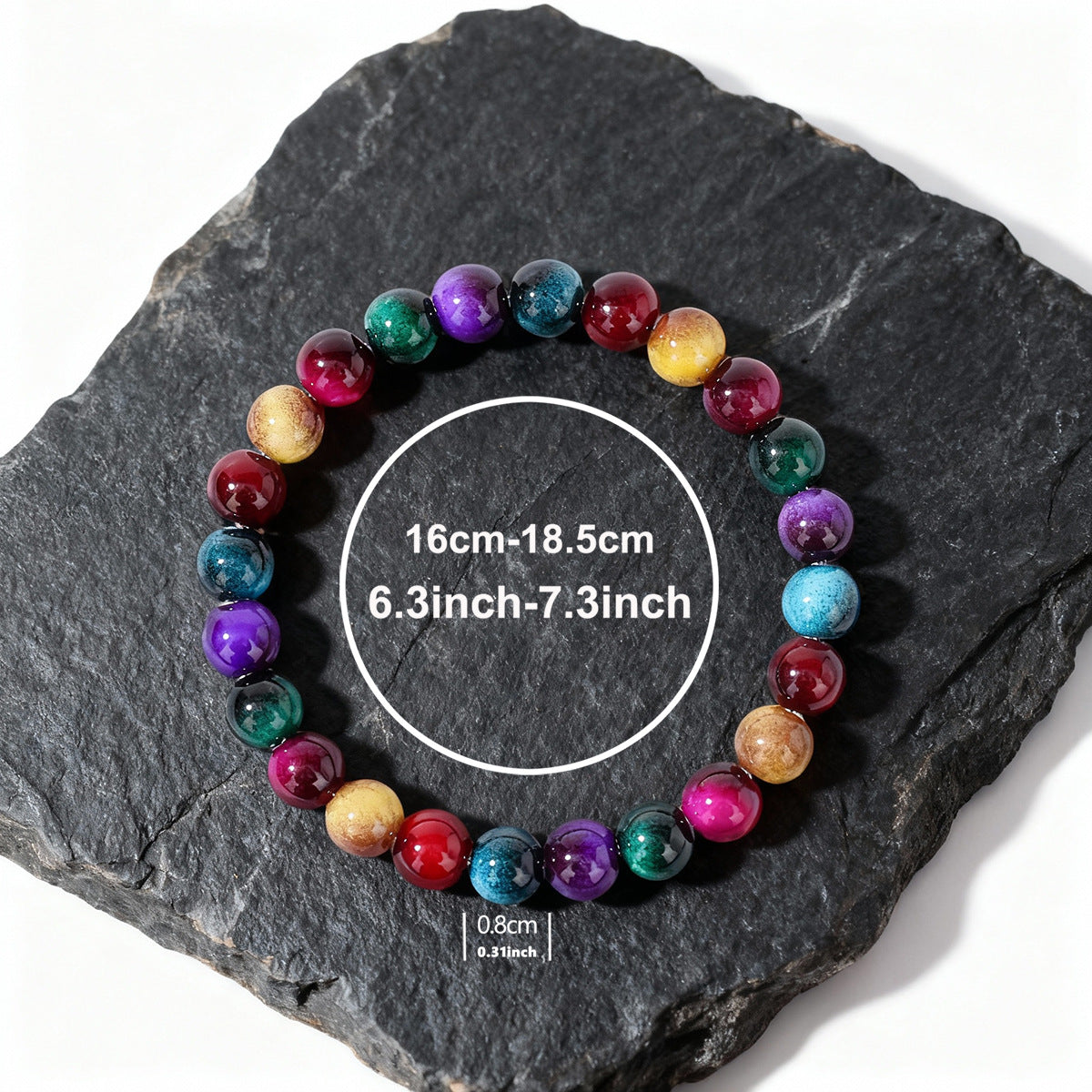 New Trendy Beaded Colorful Faux Tigers Eye Bracelet For Women zbl.