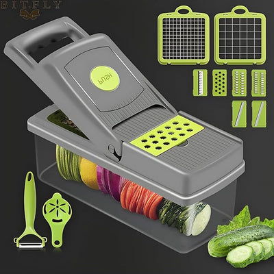 14 in 1 Multifunctional Vegetable Chopper, Mandoline Dicer, Slicer, With Container Box Review by Mariam Khalil