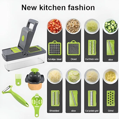 14 in 1 Multifunctional Vegetable Chopper, Mandoline Dicer, Slicer, With Container Box Review by Zayed Al Hashimi