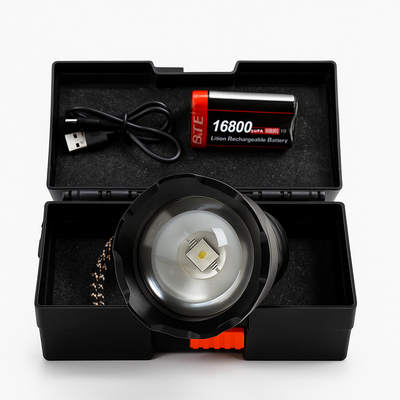High-Power Rechargeable LED Flashlight Kit w Review by Mariam Khalil