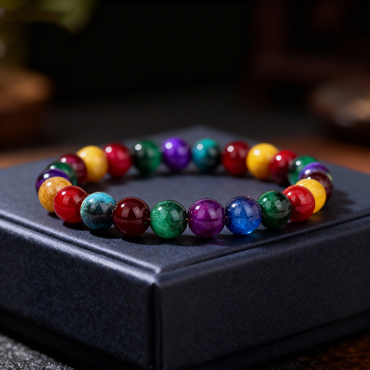 New Trendy Beaded Colorful Faux Tigers Eye Bracelet For Women zbl.