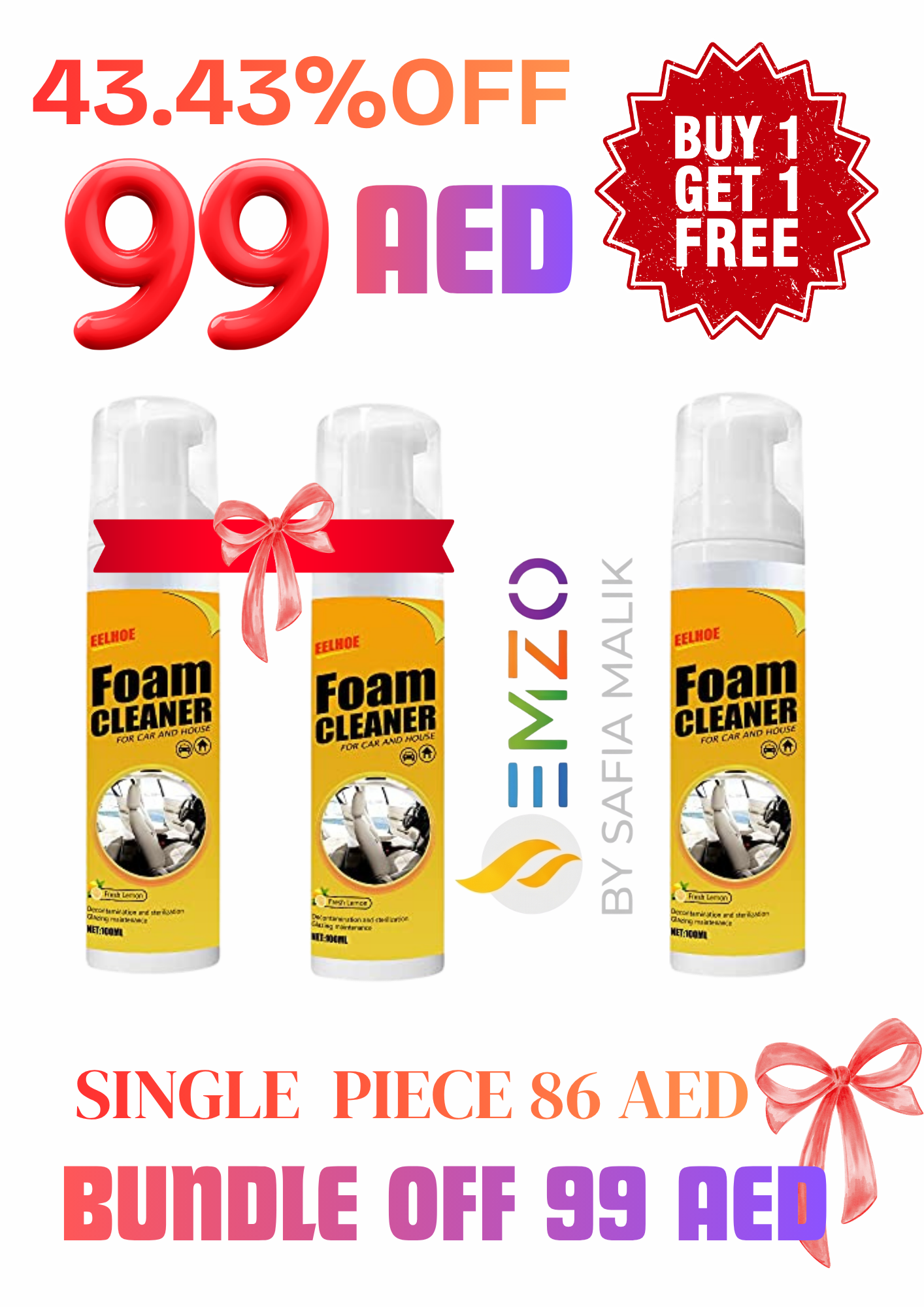 EELHOE Multi-Purpose Foam Cleaner (100ml) – Buy 1 Get 1 FREE