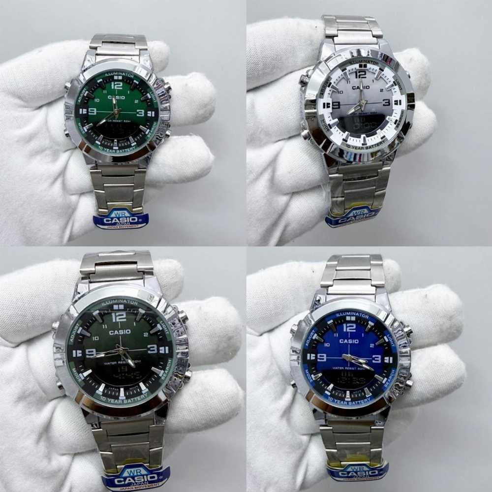 CASIO ANALOGUE DIGITAL MENS STAINLESS STEEL MULTICOLOR RECEIVE ARBIA