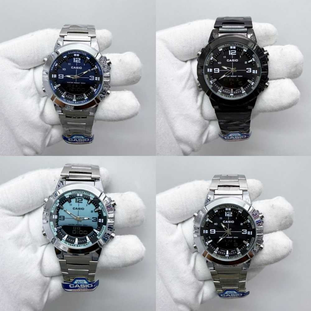 CASIO ANALOGUE DIGITAL MENS STAINLESS STEEL MULTICOLOR RECEIVE ARBIA