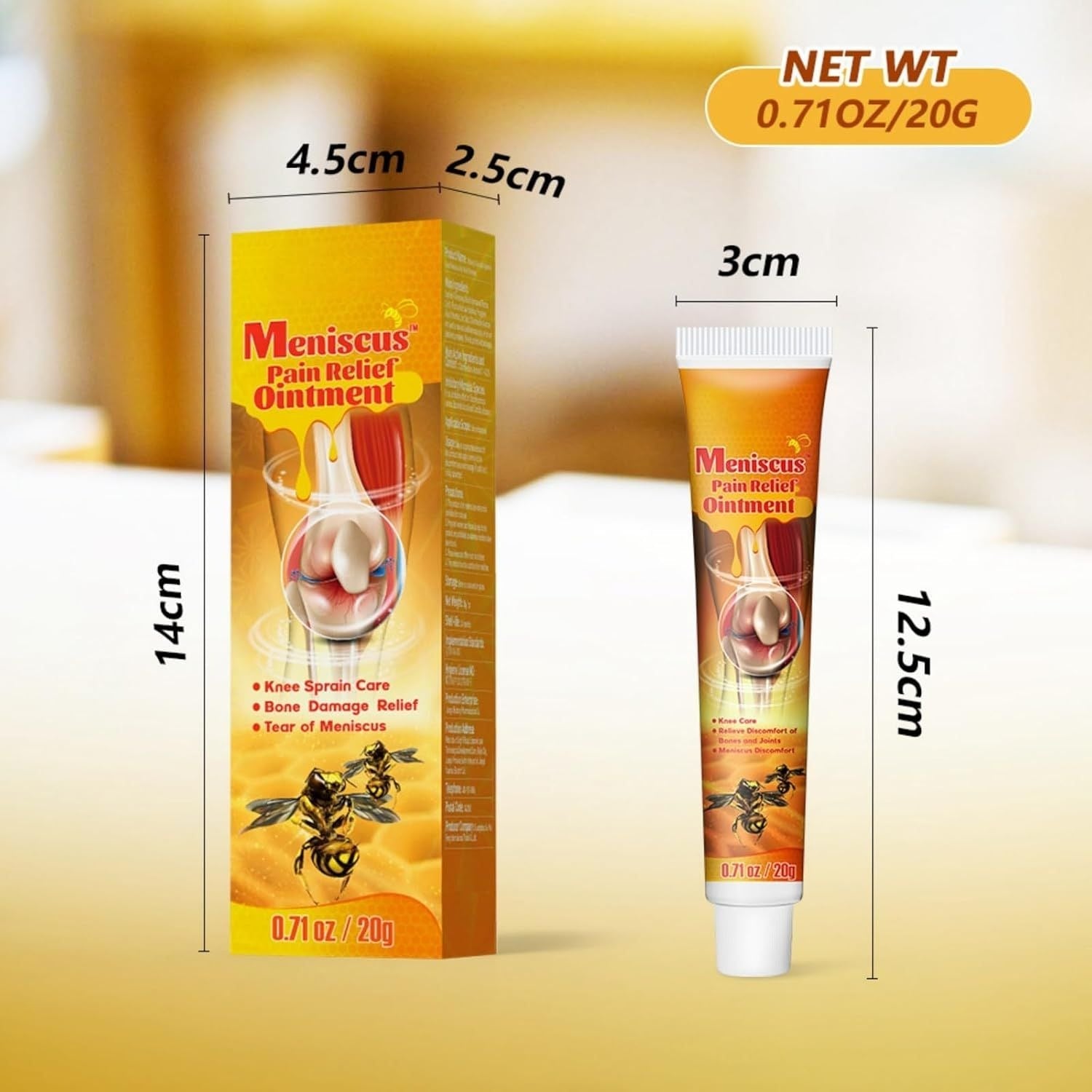 Bee Venom Joint Pain Relief Gel tube and packaging layout